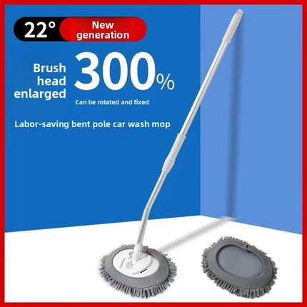 360° Rotating Car Wash Mop with Extendable Bendable Handle - Soft Microfiber for Wet & Dry Cleaning