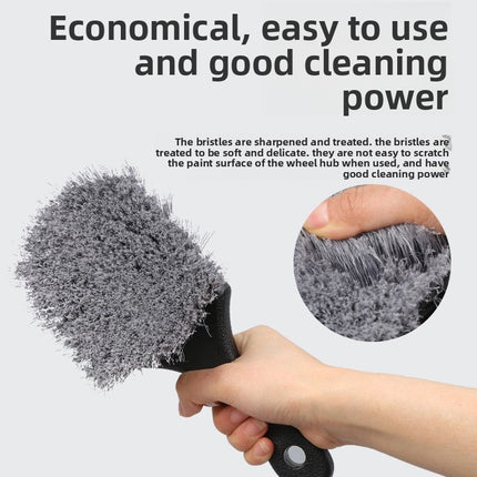 Professional Car Wash Brush Set | Soft Bristle Tire Wheel Hub Cleaning Tool for Auto Detailing