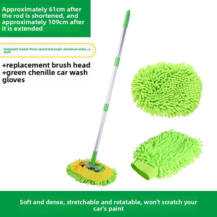 3-Section Telescopic Car Wash Brush with Aluminum Alloy Handle for Effortless Cleaning