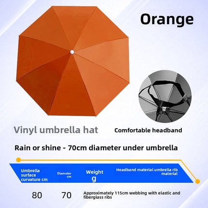 Hands-Free Umbrella Hat with UPF 40+ Protection – Lightweight Alloy Frame, Custom Logo Available for Outdoor Fishing & Hiking