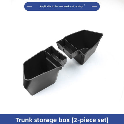 Tesla Model Y Trunk Side Storage Box Set | TPE Waterproof Organizer with Pull Handle Cover 4 Piece