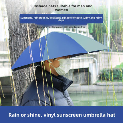 Hands-Free Umbrella Hat with UPF 40+ Protection – Lightweight Alloy Frame, Custom Logo Available for Outdoor Fishing & Hiking