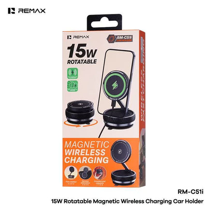 Remax 15W Rotatable Magnetic Wireless Charging Car Holder RM-C51i