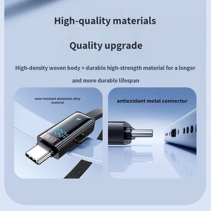 REMAX Shield Series 100W Multifunctional Zinc Alloy Digital Display Fast Charging Data Cable CB03(A+C-C+L) 1.2M