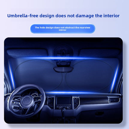 Titanium Silver Front Windshield Sun Shade | Snap In UV Protection Heat Reflector for All Cars