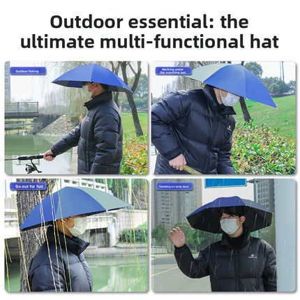 Hands-Free Umbrella Hat with UPF 40+ Protection – Lightweight Alloy Frame, Custom Logo Available for Outdoor Fishing & Hiking