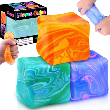 Needoh-Style Squishy Stress Ball, Flow Pattern Slow-Rise Aurora Malt Candy Fidget Toy for Anxiety Relief, Focus and Sensory Play