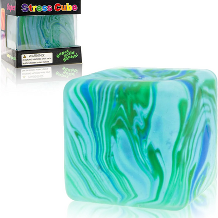 Needoh-Style Squishy Stress Ball, Flow Pattern Slow-Rise Aurora Malt Candy Fidget Toy for Anxiety Relief, Focus and Sensory Play