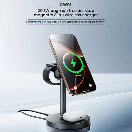 REMAX 3-in-1 Rotatable Wireless Phone Charger 20.5W