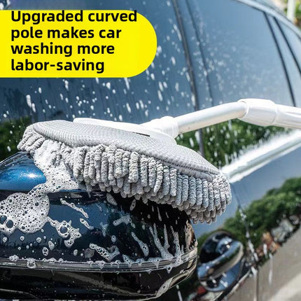 360° Rotating Car Wash Mop with Extendable Bendable Handle - Soft Microfiber for Wet & Dry Cleaning
