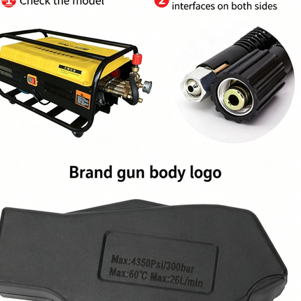 High Pressure Car Wash Gun with Fan Spray Nozzle – Quick-Connect Foam Cannon Nozzle Compatible with Black Cat Pressure Washers