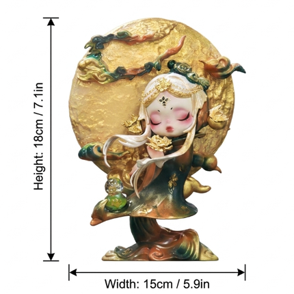 POP MART Skull Panda Custom Repaint, Green & Gold Themed Collectible