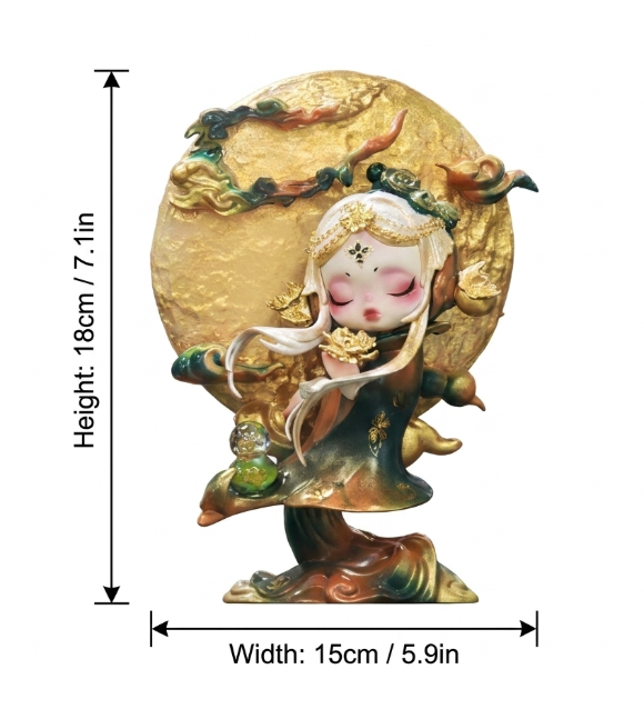 POP MART Skull Panda Custom Repaint, Green & Gold Themed Collectible