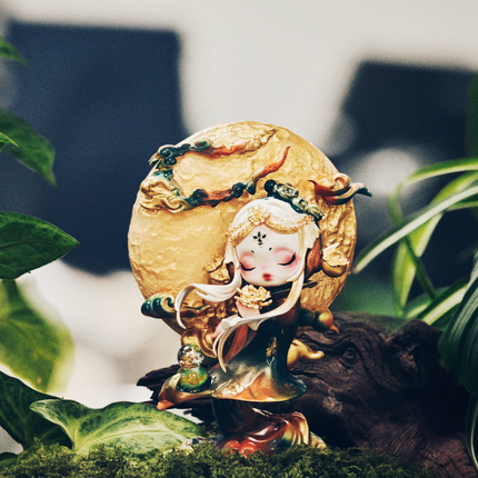 POP MART Skull Panda Custom Repaint, Green & Gold Themed Collectible