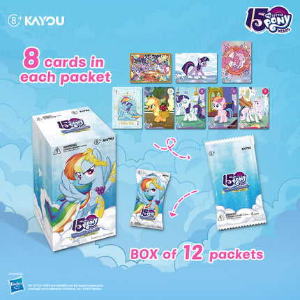 KAYOU My Little Pony Friendship Eternal Cards, Moon Edition Series 2, English, 12 Blister Packs Display with Promo Card, Anniversary Celebration Theme