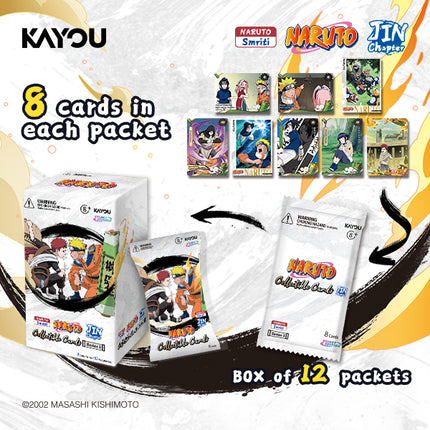 KAYOU Naruto Smriti Collectible Card, Chapter Jin English Series 2, Display Box, 12 Blister Packs with Promo Card