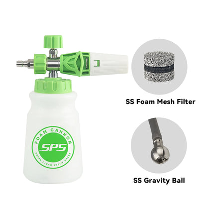 Professional Foam Cannon with Wide Mouth Nozzle - Anti-Rust Electroplated Aluminum, Quick Connect, Fan Spray Pattern