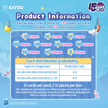 KAYOU My Little Pony Friendship Eternal Cards, Moon Edition Series 2, English, 12 Blister Packs Display with Promo Card, Anniversary Celebration Theme