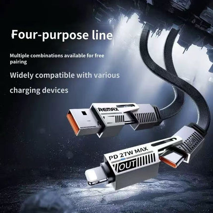 REMAX 65W Multi Functional Zinc Alloy Braided Data Cable RC-C189