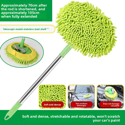 3-Section Telescopic Car Wash Brush with Aluminum Alloy Handle for Effortless Cleaning