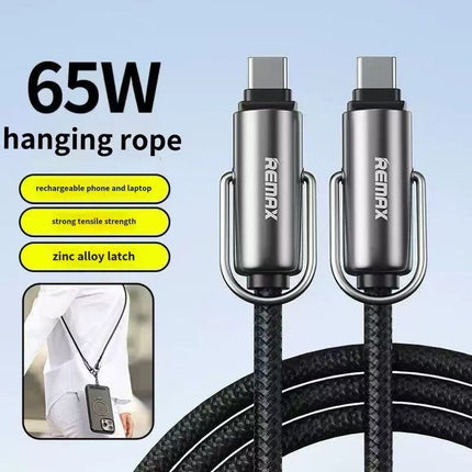 REMAX Zinc Alloy Hanging Rope Braided Data Cable 1.2M C19(C-L)  30W