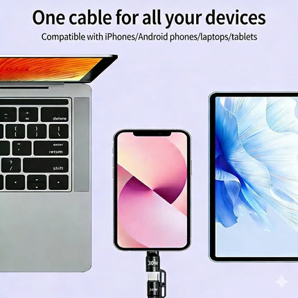 REMAX Vanguard 240W Multifunctional USB-to-USB-C Zinc Alloy Data 1.2M Cable C1(A+C-C+L)