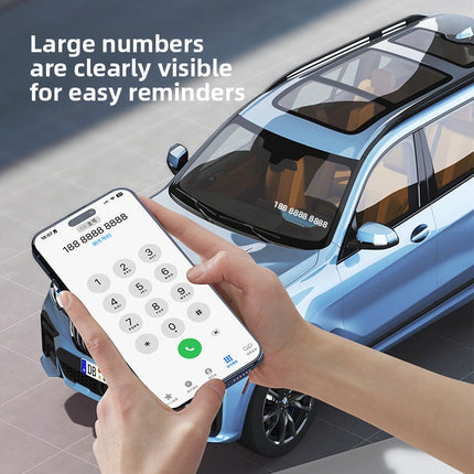 Emergency Car Window Breaker & 2-in-1 Retractable Parking Number Plate with LED Light