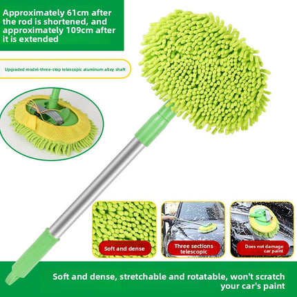 3-Section Telescopic Car Wash Brush with Aluminum Alloy Handle for Effortless Cleaning