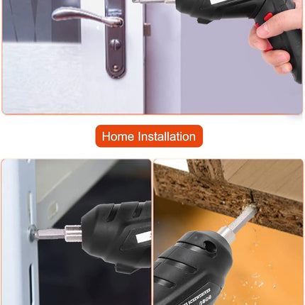 3.6V Electric Screwdriver Rechargeable Cordless Electric Drill Power Tool Set 1800mAh Lithium Battery Mini Household Screwdriver