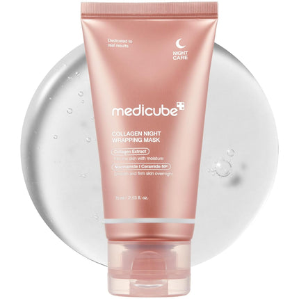 MEDICUBE Collagen Night Wrapping Mask 2.53 fl.oz (75ml) / Overnight Elasticity and Glow, Hydration Care
