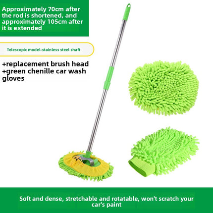 3-Section Telescopic Car Wash Brush with Aluminum Alloy Handle for Effortless Cleaning