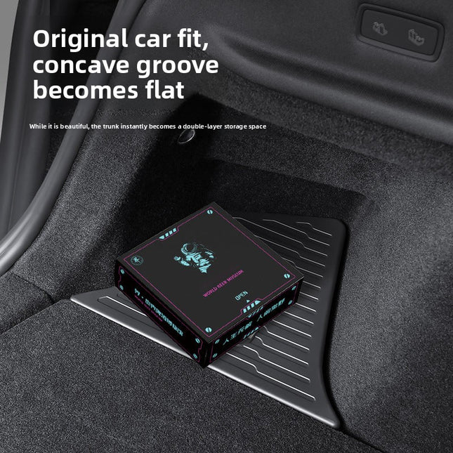 Tesla Model Y Trunk Side Storage Box Set | TPE Waterproof Organizer with Pull Handle Cover 4 Piece