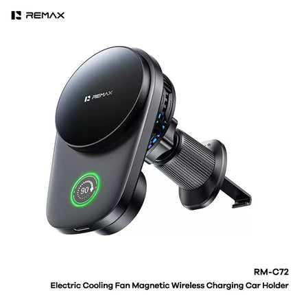 REMAX Electric Cooling Fan Magnetic Wireless Charging & Car Holder