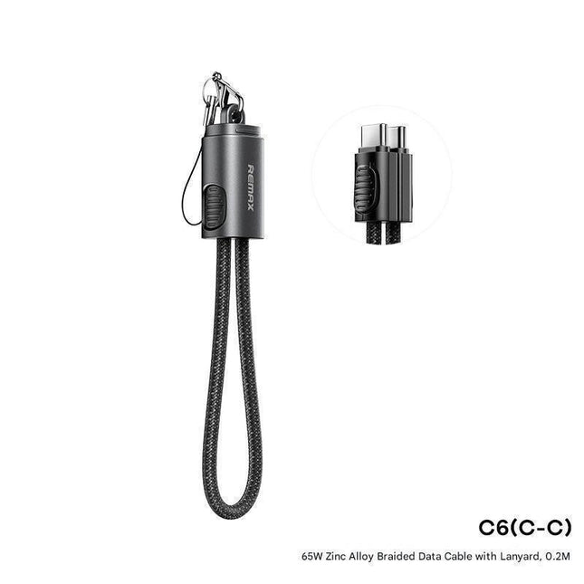 REMAX Zinc alloy Hanging Rope Braided  data cable 0.2M C5(C-L)  30W