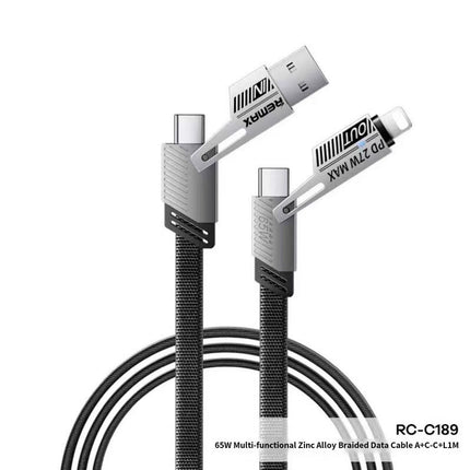 REMAX 65W Multi Functional Zinc Alloy Braided Data Cable RC-C189