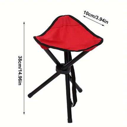 Compact Folding Tripod Stool - Portable Oxford Fabric Camping Chair for Fishing, Beach & Outdoor Use