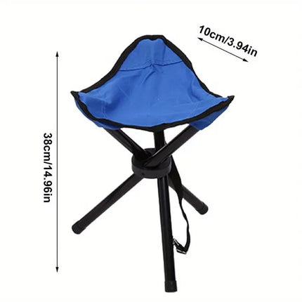 Compact Folding Tripod Stool - Portable Oxford Fabric Camping Chair for Fishing, Beach & Outdoor Use
