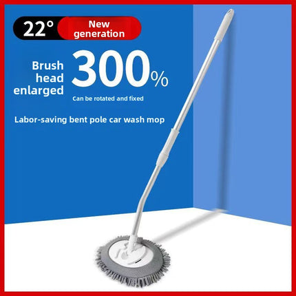 360° Rotating Car Wash Mop with Extendable Bendable Handle - Soft Microfiber for Wet & Dry Cleaning