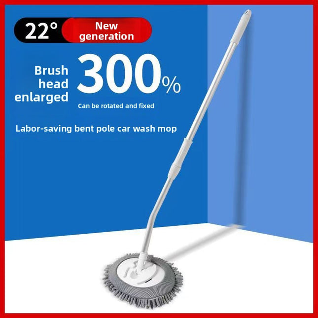 360° Rotating Car Wash Mop with Extendable Bendable Handle - Soft Microfiber for Wet & Dry Cleaning