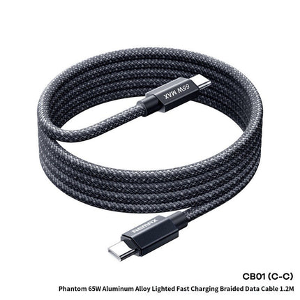REMAX Phantom  aluminum alloy light fast charging braided data cable 1.2M CB01