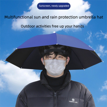 Hands-Free Umbrella Hat with UPF 40+ Protection – Lightweight Alloy Frame, Custom Logo Available for Outdoor Fishing & Hiking