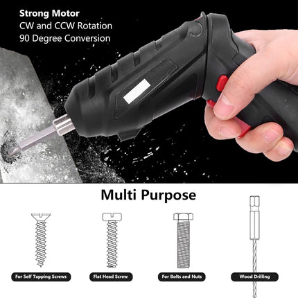 3.6V Electric Screwdriver Rechargeable Cordless Electric Drill Power Tool Set 1800mAh Lithium Battery Mini Household Screwdriver