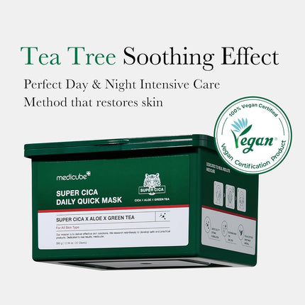 Medicube Super Cica Daily Quick Facial Masks (30ea) / Instant Cooling & Moisturization