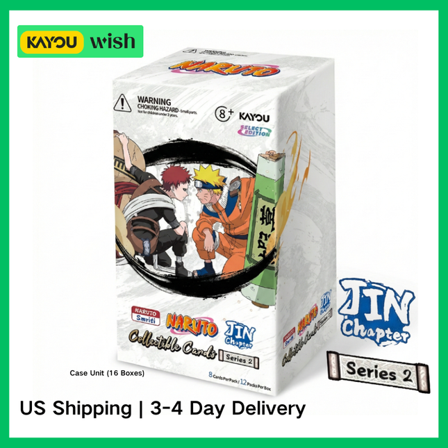 KAYOU Naruto Smriti Collectible Card, Chapter Jin English Series 2, Display Box, 12 Blister Packs with Promo Card