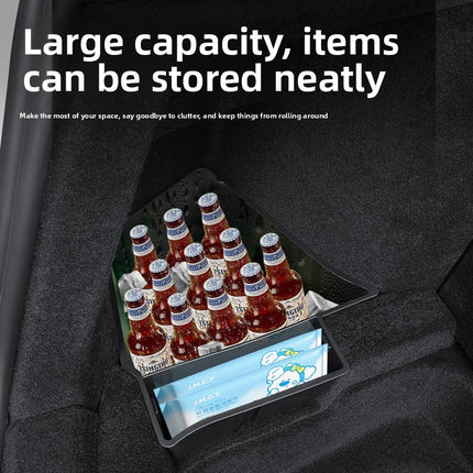 Tesla Model Y Trunk Side Storage Box Set | TPE Waterproof Organizer with Pull Handle Cover 4 Piece