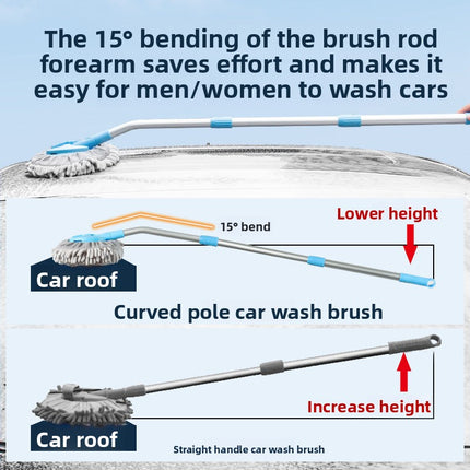 Adjustable Telescoping Car Wash Brush with Angled Handle for Effortless Cleaning