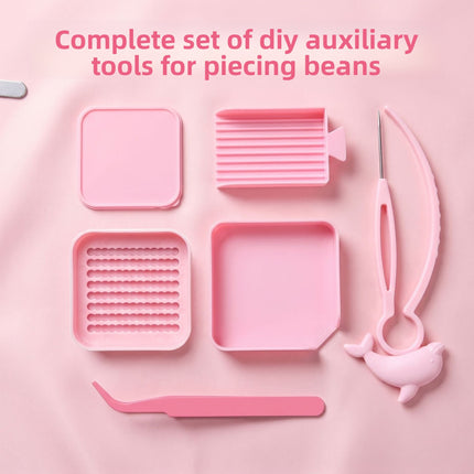 All in One Fuse Beads Tool Kit | Ironing Pegs Tweezers Storage Box for Precision Crafting
