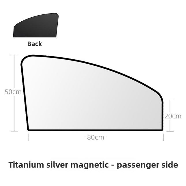 Magnetic Car Sunshade | Silver Coated Fabric UV Block Privacy Shield Universal Fit for Windows