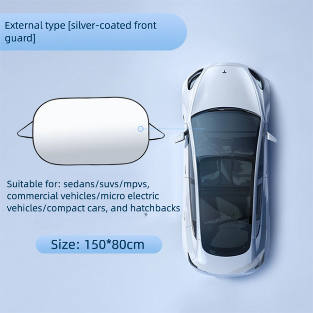 Car Windshield Sun Shade - Universal Fit Sunscreen Protector for Heat & UV Ray Protection