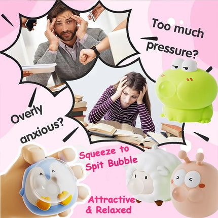 Animal Bubble Popper Fidget Toy Set, Capybara Sheep Penguin Snail Frog Stress Relief Sensory Toy for Kids and Adults